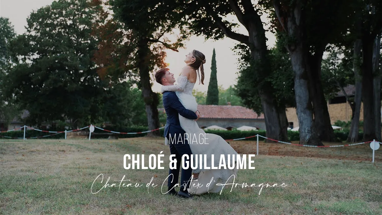 Film 23 Mariage de Chloé et Guillaume au Château de Castex d'Armagnac par vidéaste de mariage Shue Design